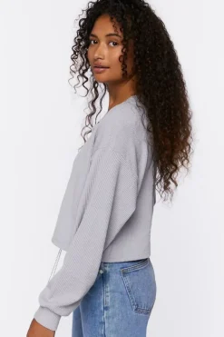 Chain Lace-Up Eyelet Crop Top