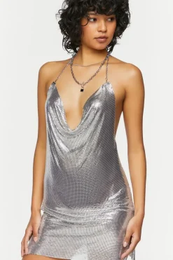 Chainmail Halter Mini Dress