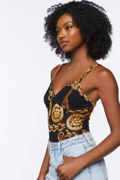 Chain Print Mesh Bodysuit