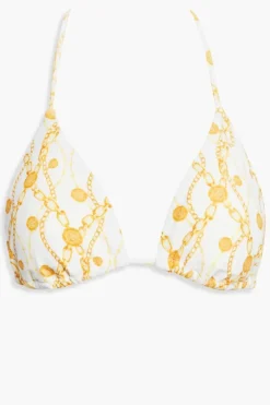 Chain Print Triangle Bikini Top