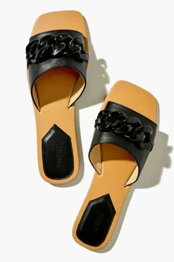 Chain-Strap Flat Sandals