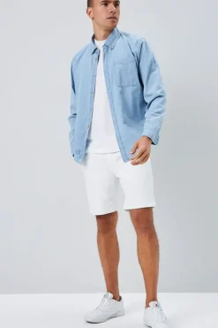 Chambray Button-Front Shirt