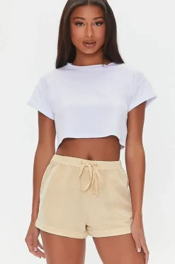 Chambray Drawstring Shorts