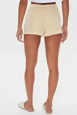 Chambray Drawstring Shorts