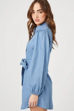 Chambray Mini Shirt Dress
