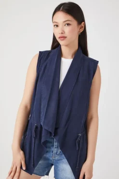 Chambray Open-Front Vest