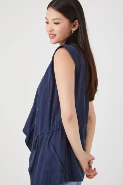 Chambray Open-Front Vest