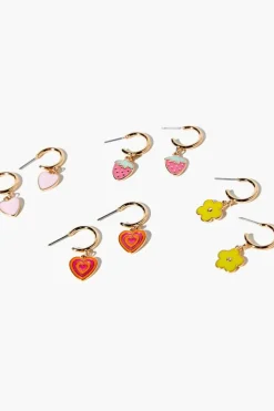 Charm Hoop Earring Set