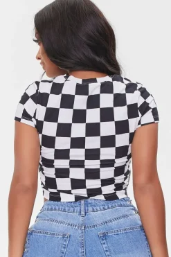 Checkered Bb Grl Cropped Tee