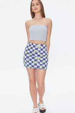 Checkered Butterfly Mini Skirt