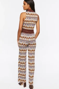 Checkered Crop Top & Pants Set