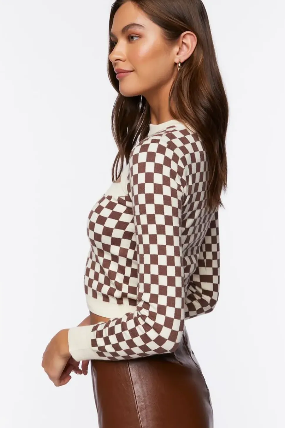 Checkered Cutout Crop Top