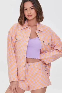 Checkered Denim Jacket