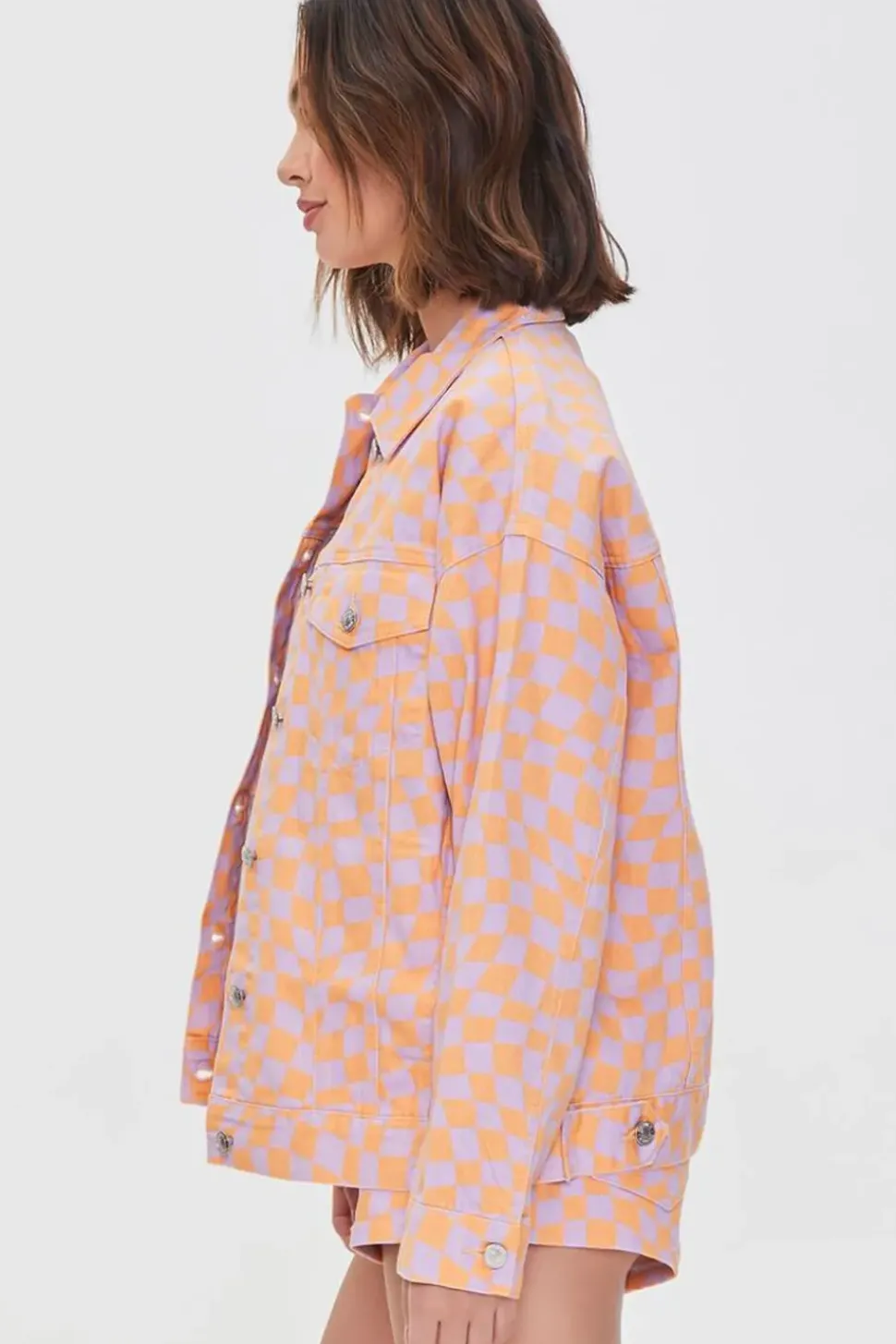 Checkered Denim Jacket