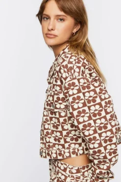 Checkered Denim Trucker Jacket