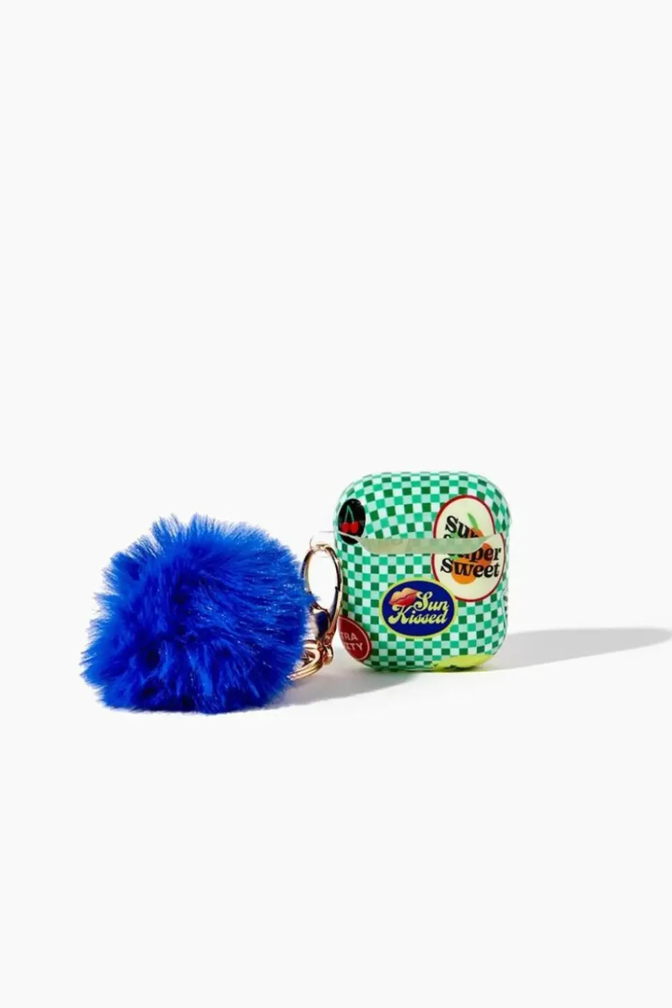 Checkered Earbuds Case & Keychain Set