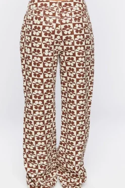 Checkered Floral 90S-Fit Jeans