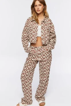 Checkered Floral 90S-Fit Jeans