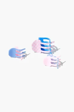 Checkered Hair Claw Clip Set