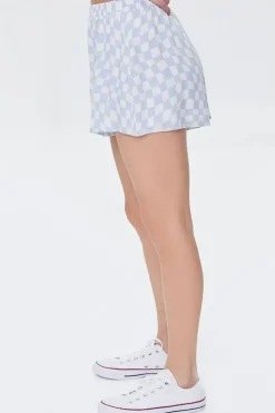 Checkered High-Rise Shorts