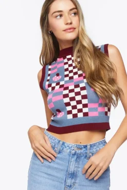 Checkered Mushroom Sweater Vest