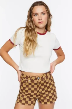 Checkered Print Shorts