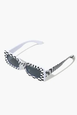 Checkered Rectangular Sunglasses