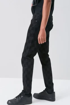 Checkered Slim-Fit Jeans