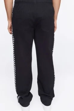 Checkered-Trim Drawstring Pants