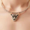 Cheetah Pendant Choker Necklace