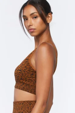 Cheetah Print Longline Sports Bra