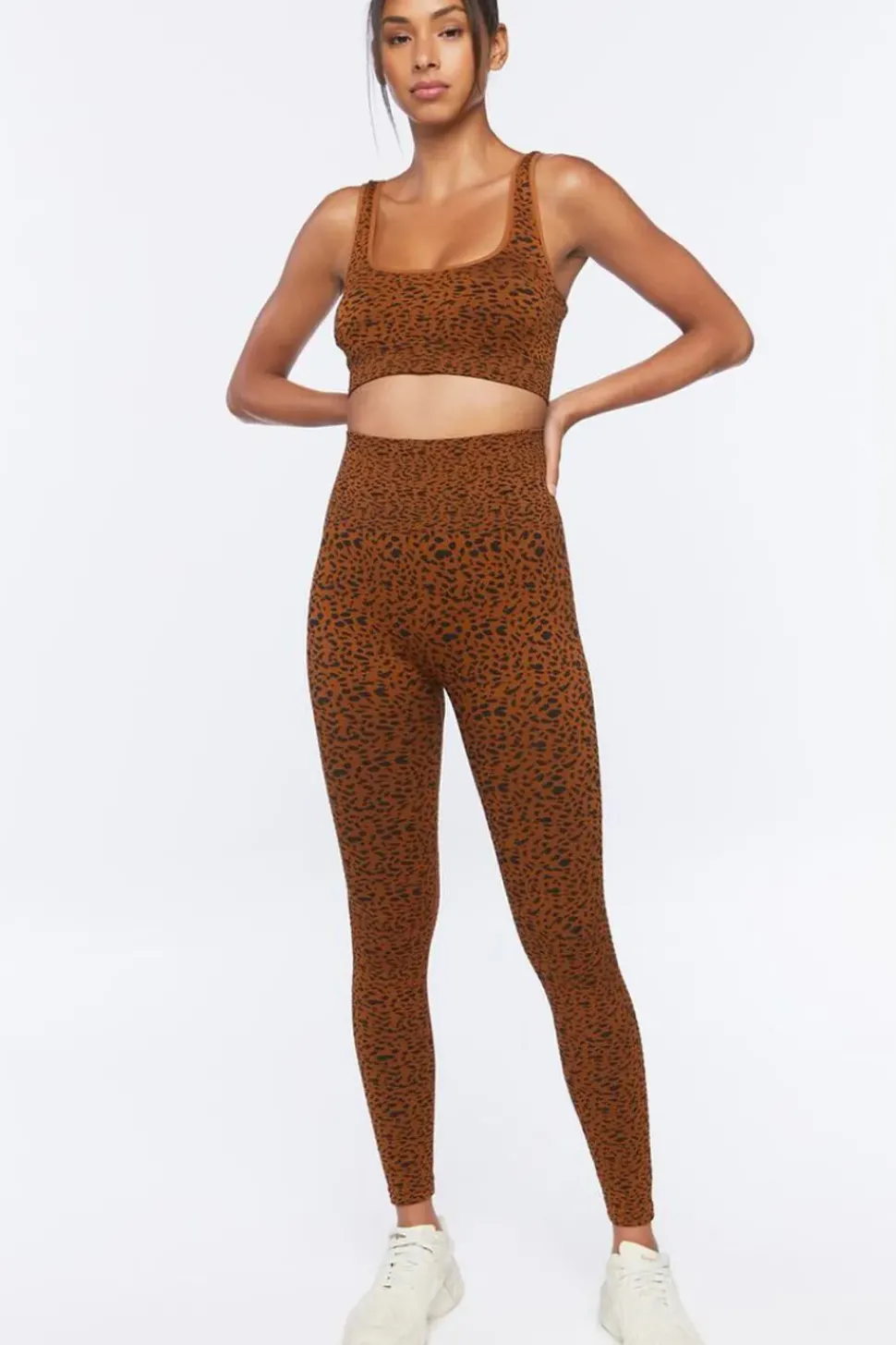 Cheetah Print Longline Sports Bra