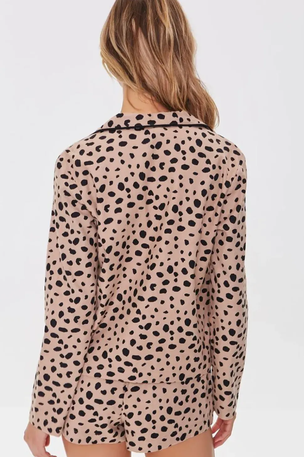 Cheetah Print Pajama Shirt & Shorts Set