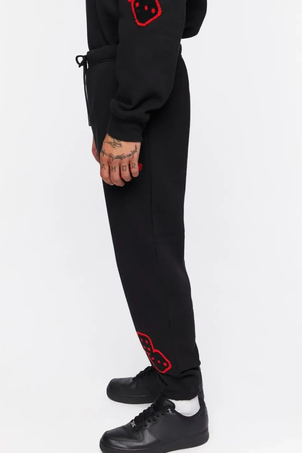 Chenille Eye Patch Drawstring Joggers
