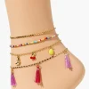 Cherry Charm Chain Anklet Set