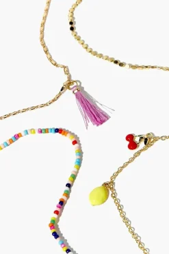 Cherry Charm Chain Anklet Set