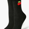 Cherry Print Crew Socks
