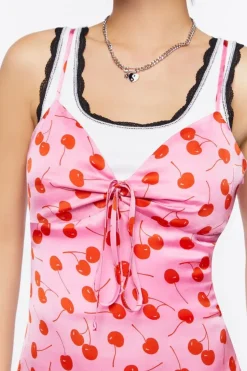 Cherry Print Mini Cami Dress