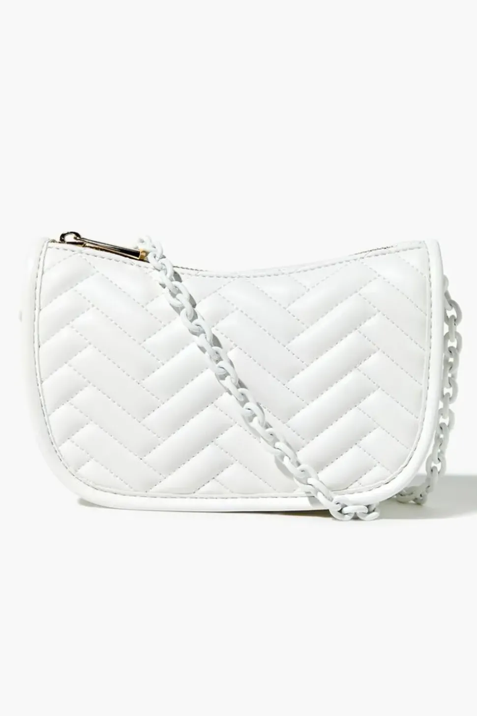 Chevron Quilted Baguette Shoulder Bag