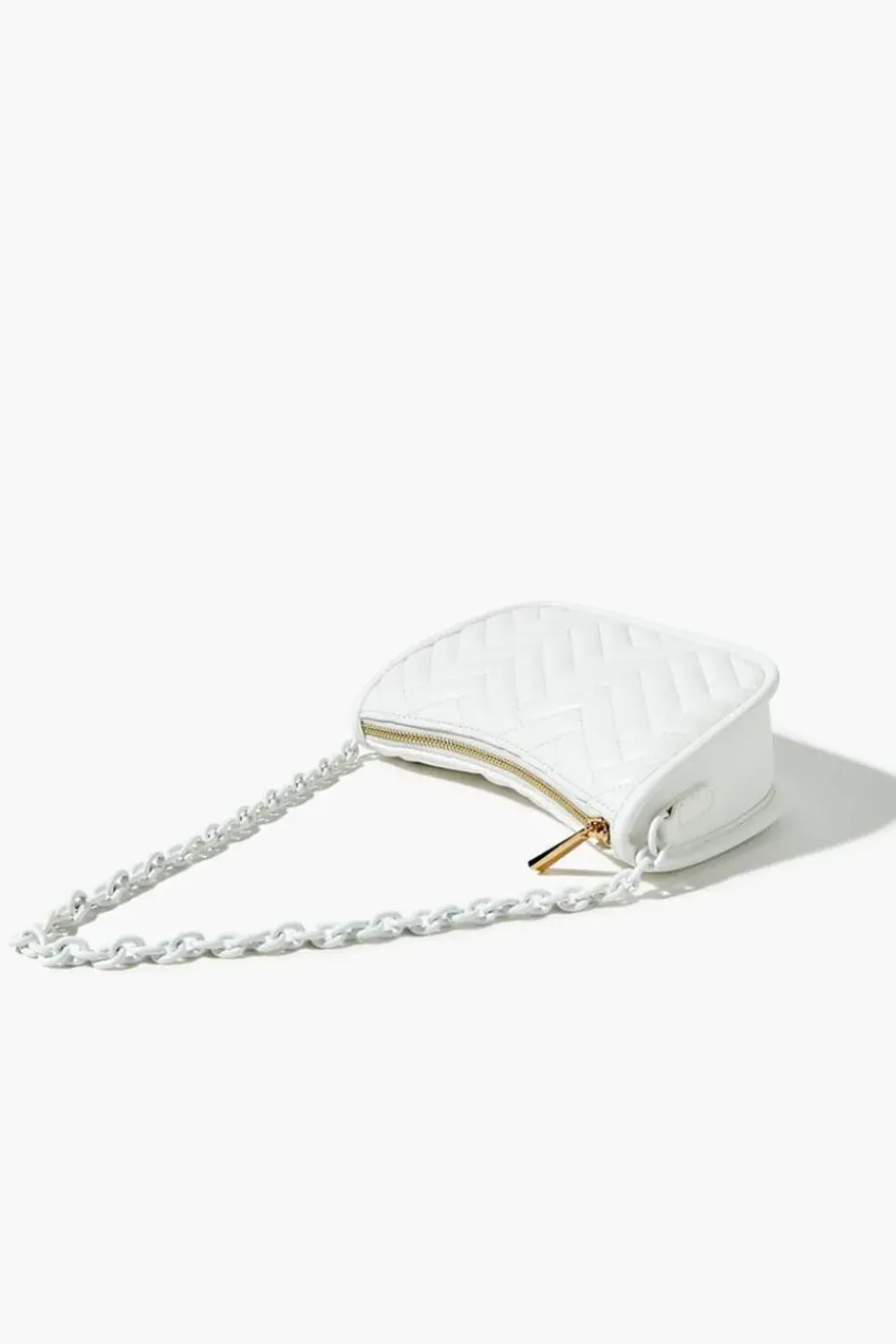 Chevron Quilted Baguette Shoulder Bag