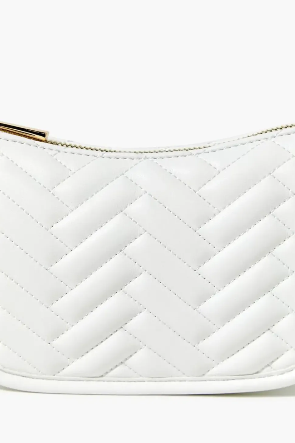Chevron Quilted Baguette Shoulder Bag