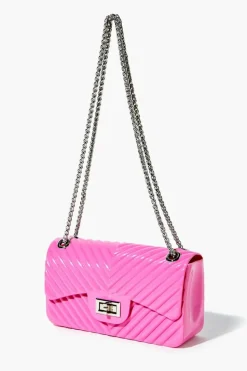 Chevron-Quilted Chain Crossbody Bag