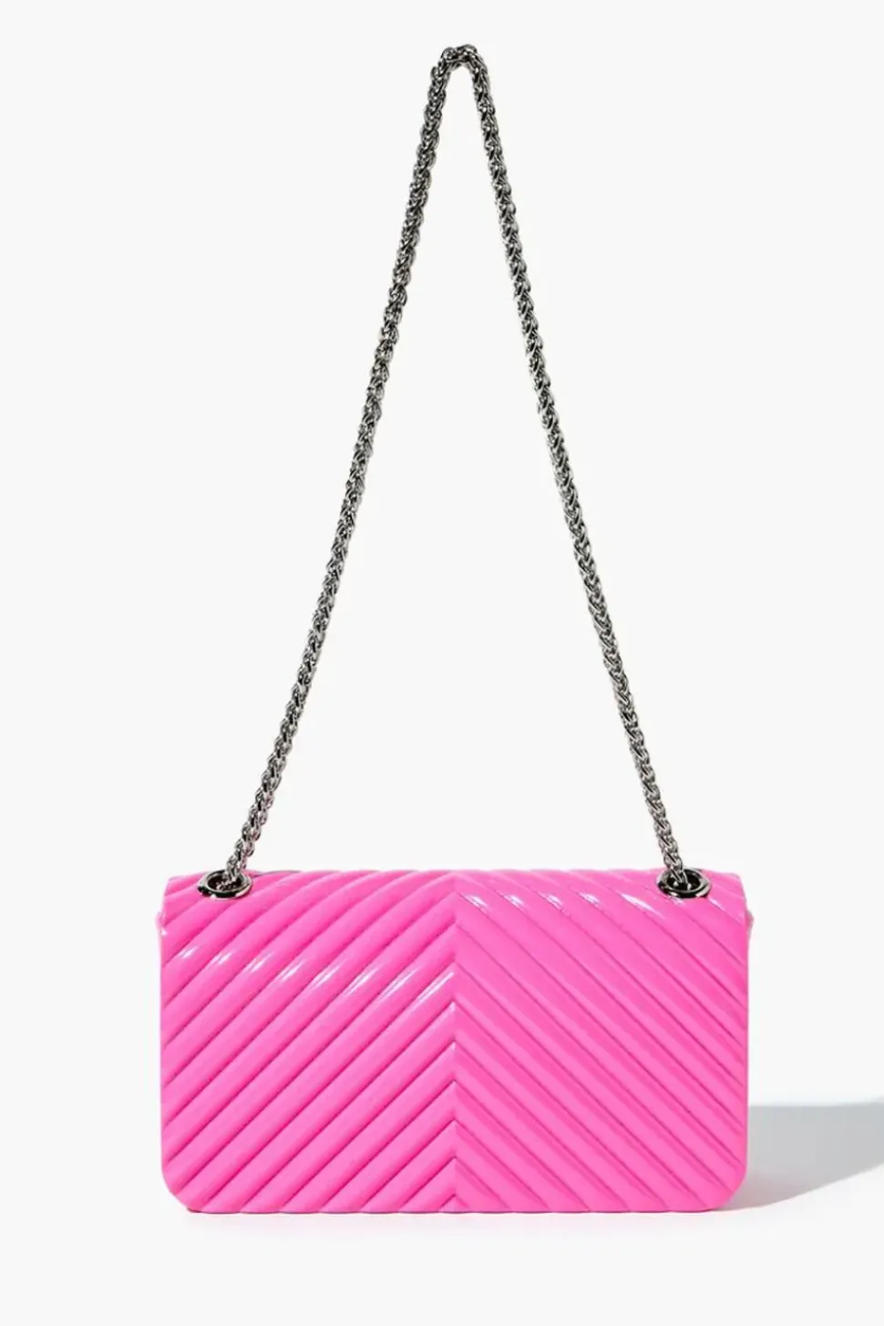 Chevron-Quilted Chain Crossbody Bag