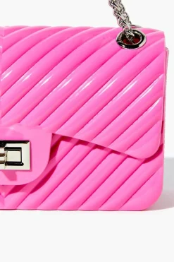 Chevron-Quilted Chain Crossbody Bag