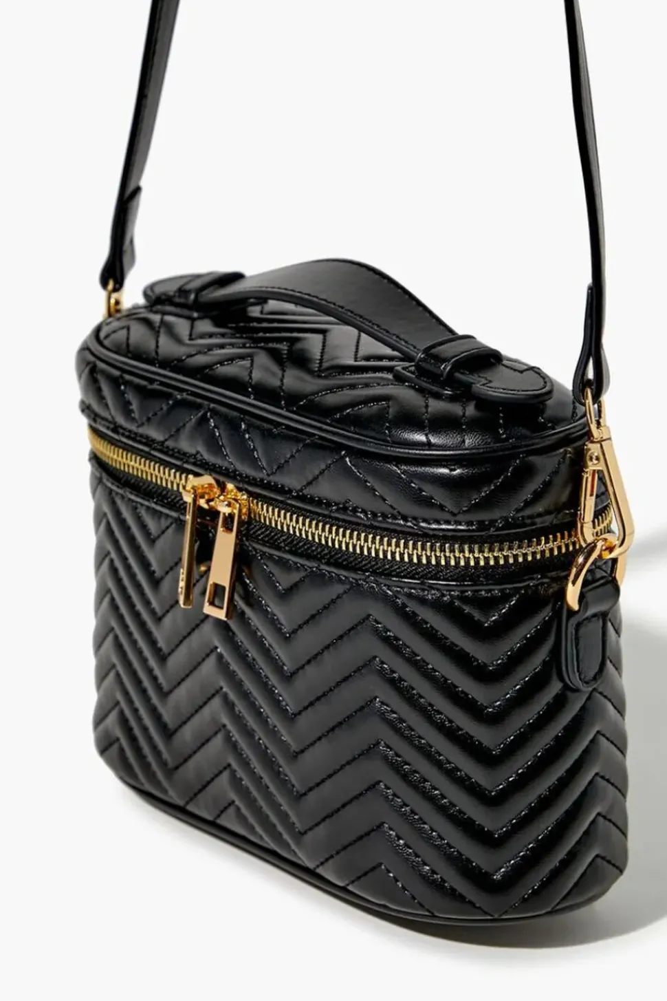 Chevron-Quilted Crossbody Bag