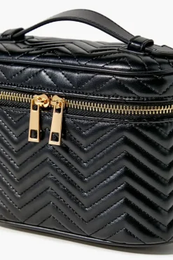Chevron-Quilted Crossbody Bag
