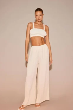 Chiffon Crop Top & Pants Set