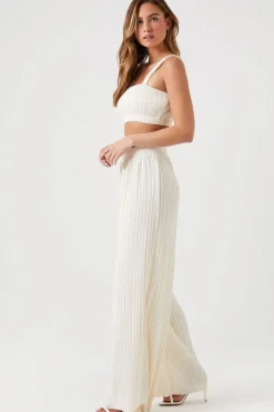Chiffon Crop Top & Pants Set