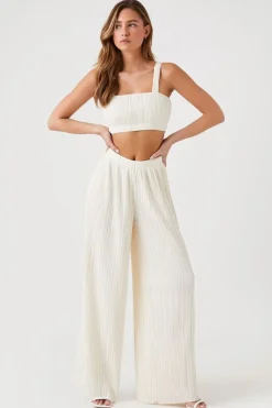 Chiffon Crop Top & Pants Set