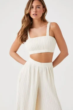 Chiffon Crop Top & Pants Set